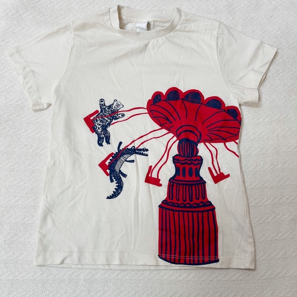 HARPER CANYON charming carousel swing carnival animal print t-shirt sz 6 - Picture 1 of 6